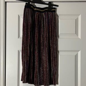 Topshop Sparkling Striped Midi Skirt